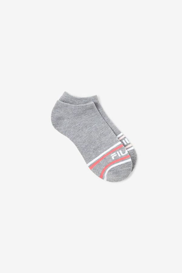 Fila Striped Toe No Show 6-Pack Socks - Light Grey,NZ 671-12495